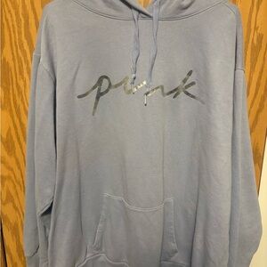 Blue Hoodie with Silver Logo